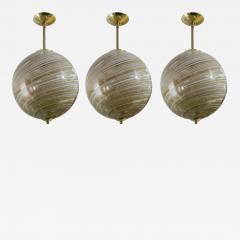 Murano Blown Wheat Gold Swirl Globe Pendant Contemporary UL Certified - 3283597