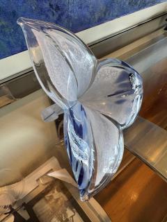 Murano Blue and White Handblown Flower - 4360021