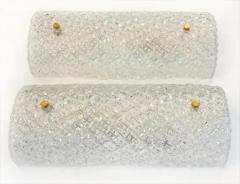 Murano Clear Textured Glass Wall Sconces Available Now Pair Current Production - 3513502