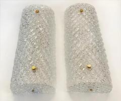 Murano Clear Textured Glass Wall Sconces Available Now Pair Current Production - 3513505