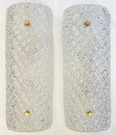 Murano Clear Textured Glass Wall Sconces Available Now Pair Current Production - 3513523