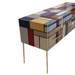Murano Coloured Glass and Brass Sideboard Composed of 6 Drawers - 2989751