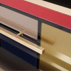 Murano Coloured Glass and Brass Sideboard Composed of 6 Drawers - 2989753