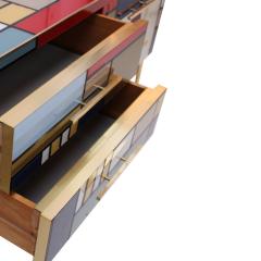 Murano Coloured Glass and Brass Sideboard Composed of 6 Drawers - 2989754