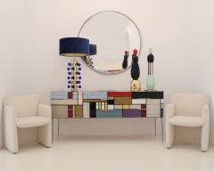 Murano Coloured Glass and Brass Sideboard Composed of 6 Drawers - 2989755