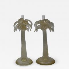 Murano Glass Candle Holders a Pair - 2021018