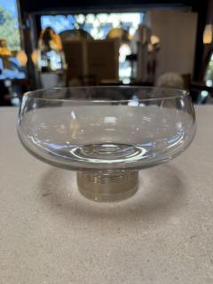 Murano Glass Centerpiece Bowl with Metal Base Italy 1970s - 4461144