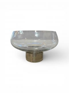 Murano Glass Centerpiece Bowl with Metal Base Italy 1970s - 4461344