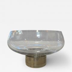 Murano Glass Centerpiece Bowl with Metal Base Italy 1970s - 4461351