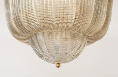 Murano Glass Chandelier Pendant in the style of Barovier Toso Italy - 4616710