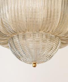 Murano Glass Chandelier Pendant in the style of Barovier Toso Italy - 4616711