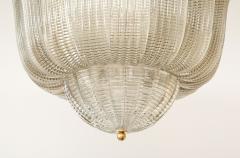 Murano Glass Chandelier Pendant in the style of Barovier Toso Italy - 4616719