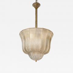 Murano Glass Chandelier Pendant in the style of Barovier Toso Italy - 4618854