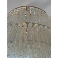 Murano Glass Chandelier With Clear Triedo Glass Italian Pure Art - 4460467
