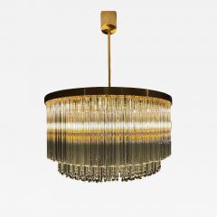 Murano Glass Chandelier With Clear Triedo Glass Italian Pure Art - 4460746