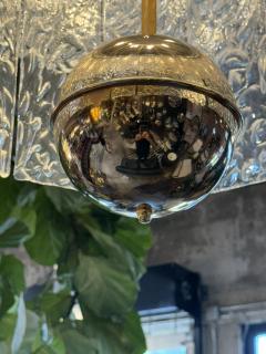 Murano Glass Chandelier with Textured Panels Italy 1950s - 4256023