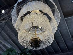 Murano Glass Chandelier with Textured Panels Italy 1950s - 4256024