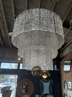 Murano Glass Chandelier with Textured Panels Italy 1950s - 4256027