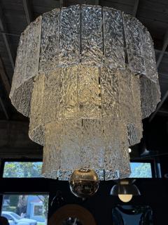 Murano Glass Chandelier with Textured Panels Italy 1950s - 4256028