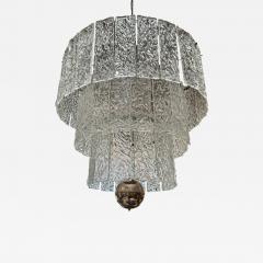 Murano Glass Chandelier with Textured Panels Italy 1950s - 4326664