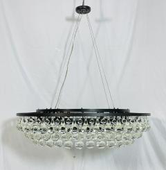 Murano Glass Drop Chandelier with Blackened Metal Frame Made in Italy - 4220349