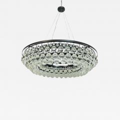 Murano Glass Drop Chandelier with Blackened Metal Frame Made in Italy - 4221944