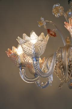 Murano Glass Eight Arm Chandelier with Floral Motifs 1960s - 4510464