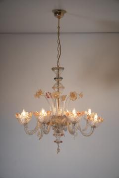 Murano Glass Eight Arm Chandelier with Floral Motifs 1960s - 4510466