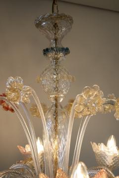 Murano Glass Eight Arm Chandelier with Floral Motifs 1960s - 4510467