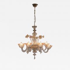 Murano Glass Eight Arm Chandelier with Floral Motifs 1960s - 4515090