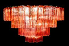Murano Glass Fuchsia Red Stunning Tronchi Chandelier 1970 - 1728191