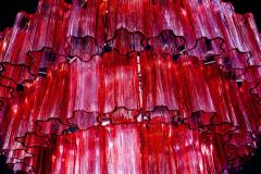 Murano Glass Fuchsia Red Stunning Tronchi Chandelier 1970 - 1728192