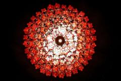 Murano Glass Fuchsia Red Stunning Tronchi Chandelier 1970 - 1728197
