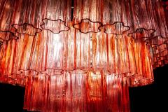 Murano Glass Fuchsia Red Stunning Tronchi Chandelier 1970 - 1728202