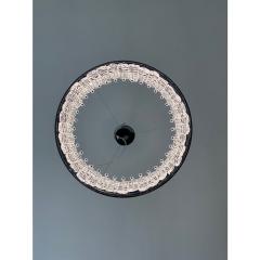 Murano Glass Ice Chandelier Hammered Clear Glass in Polish Kromo Ring - 4303179