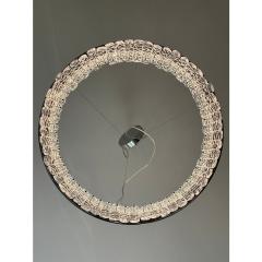 Murano Glass Ice Chandelier Hammered Clear Glass in Polish Kromo Ring - 4303185