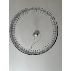 Murano Glass Ice Chandelier Hammered Clear Glass in Polish Kromo Ring - 4303187