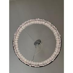 Murano Glass Ice Chandelier Hammered Clear Glass in Polish Kromo Ring - 4303221