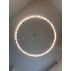 Murano Glass Ice Chandelier Hammered Clear Glass in Polish Kromo Ring - 4303195