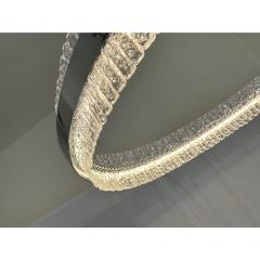 Murano Glass Ice Chandelier Hammered Clear Glass in Polish Kromo Ring - 4303227