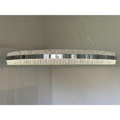Murano Glass Ice Chandelier Hammered Clear Glass in Polish Kromo Ring - 4303229