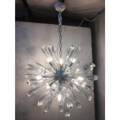 Murano Glass Ice Clear Sputnik Italian Chandelier - 4303470