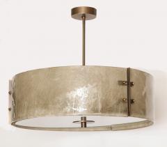 Murano Glass Patinated Brass Drum Chandelier - 1055793