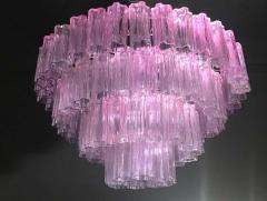 Murano Glass Pink Amethyst Tronchi Chandelier 1970 - 1764731