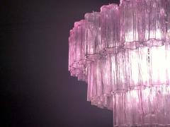 Murano Glass Pink Amethyst Tronchi Chandelier 1970 - 1764735