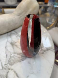 Murano Glass Red and Black Art Vase - 4373131