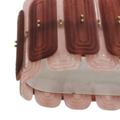 Murano Glass Suspension Lamp with Gold Metal Structure Italy - 4172576