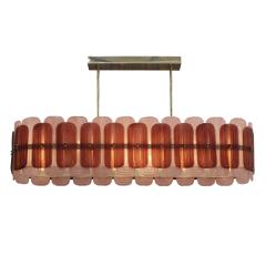 Murano Glass Suspension Lamp with Gold Metal Structure Italy - 4172585
