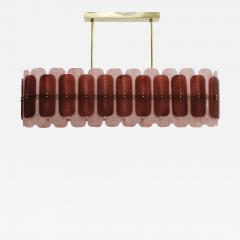 Murano Glass Suspension Lamp with Gold Metal Structure Italy - 4176915