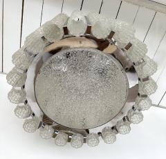 Murano Glass Tube and Metal Chrome Chandelier Italy 1970s - 3480029